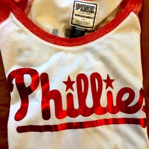 like new, vintage PINK Phillies sports shirt